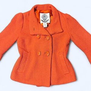 Y2K Orange Babydoll Cropped Peacoat by BB Dakota!